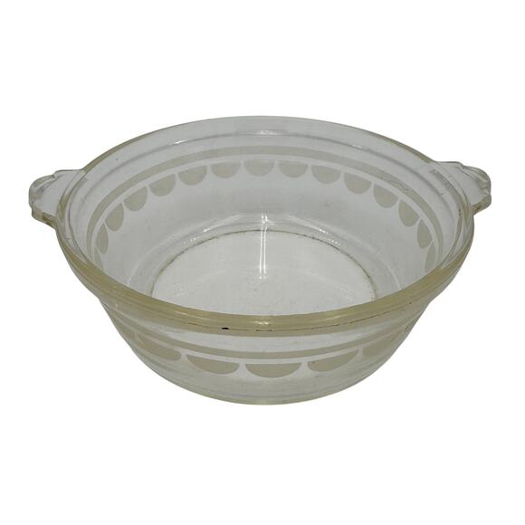 Vintage PYREX Etched Casserole Dish Half Moon Pattern 023-623B 1935-1938 8" - Picture 1 of 7